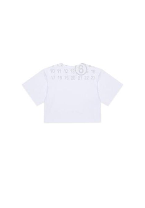 T-shirt con stampa MM6 KIDS MAISON MARGIELA | M61017 MM02YM6100
